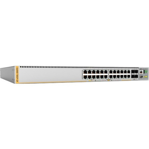 Allied Telesis L3 Stackable Switch, 24x 10/100/1000-T PoE+, 4x SFP+ Ports and dual-fixed PSU. TAA compliant version. - AT-X530L-28GPX-90
