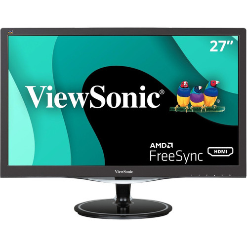 ViewSonic 27in Full HD 1080p LED multimedia Monitor, 2ms response time with DisplayPort, HDMI, and VGA, Integrated dual 2W speakers. - VX2757-MHD