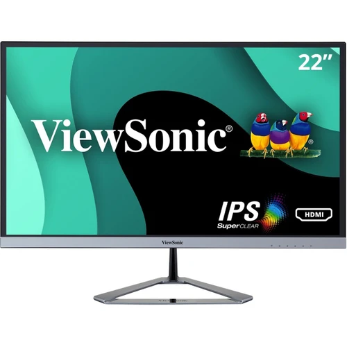ViewSonic 21.5(21.5 viewable) Full HD Ultra Slim IPS Monitor, 1920 x 1080, HDMI, DisplayPort & VGA inputs, integrated dual speakers. - VX2276-SMHD
