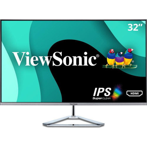 ViewSonic 32inch LED Monitor, 1920x1080 Resolution, IPS, Versatile Inputs (HDMI, DisplayPort, VGA), Dual Speakers - VX3276-MHD