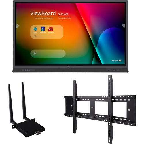 ViewSonic IFP Bundle includes the following items - ViewBoard IFP6552 4K Interactive display - LB-WIFI-001 Wireless AC adapter - WMK-047-2 wall mount - IFP6552-E1