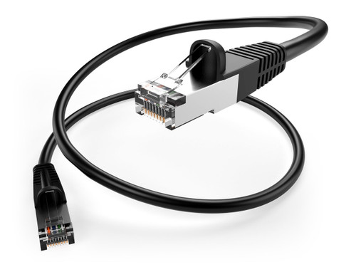Unirise 100ft Black Cat5e Shielded Patch Cable, F/UTP, Snagless - PC5E-100F-BLK-SH-S