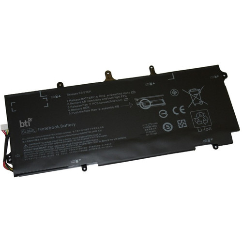 BTI Replacement Battery for HP - Compaq Elitebook FOLIO 1040 G1, 1040 G2 BL06XL, 722297-005 11.1V 3783MAH 6 Cell 42 Whr Li-Polymer BL06XL, 722297-005 - 722297-005-BTI