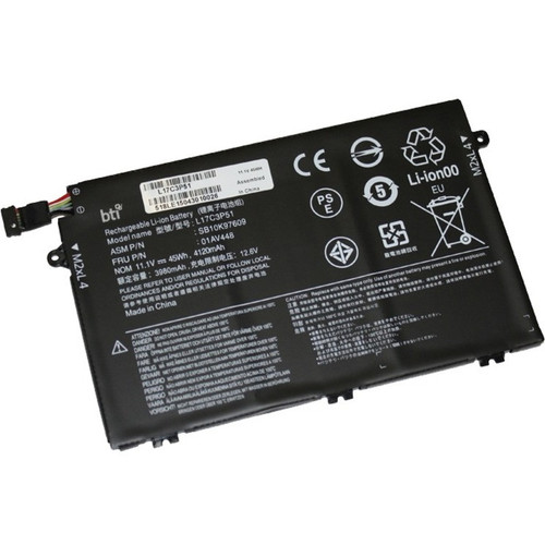 BTI Replacement Laptop Battery for Lenovo ThinkPad E14 E15 E480 E485 E495 E580 E585 E490 E590 E595 L17C3P51 SB10K97609 01AV448, L17M3P52, SB10K97608, 01AV447, L17L3P51, SB5 Whr 3 Cells - L17C3P51-BTI