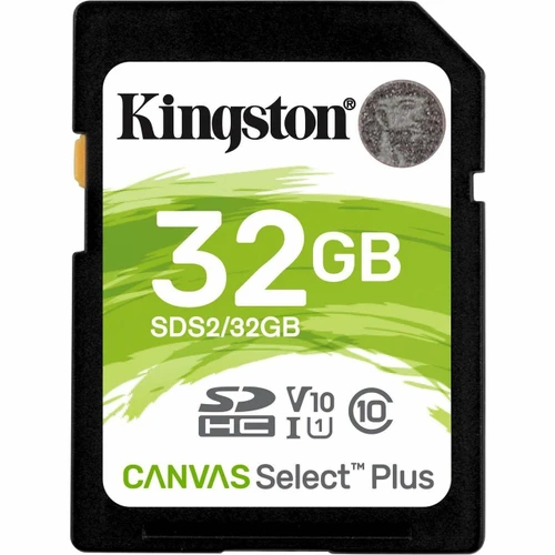 Kingston 32GB SDHC Canvas Select Plus 100R C10 UHS-I U1 V10 (Bulk Pack), minimum 100 units. - SDS2/32GBCP
