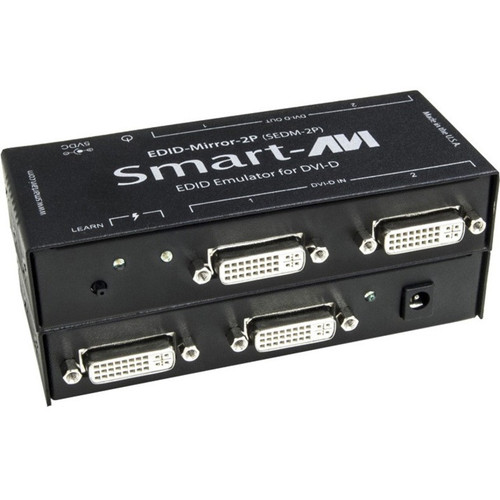 Smartavi EDID-Mirror 2-Port DVI-D EDID Emulator. Includes:EDID-Mirror-2P, PS5VDC2A. - EDID-MIRROR-2PS