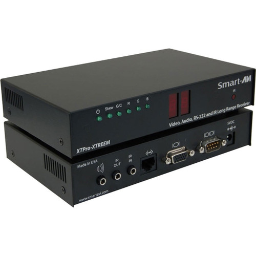 Smartavi Xtreem UXGA/Audio/RS-232/IR CAT5 Long Range Receiver with Remote Control for Skew Setting.Includes:XTP-RXX, SM-RMT,&(PS5VD2A-WLLMNT) - XTP-RXXS