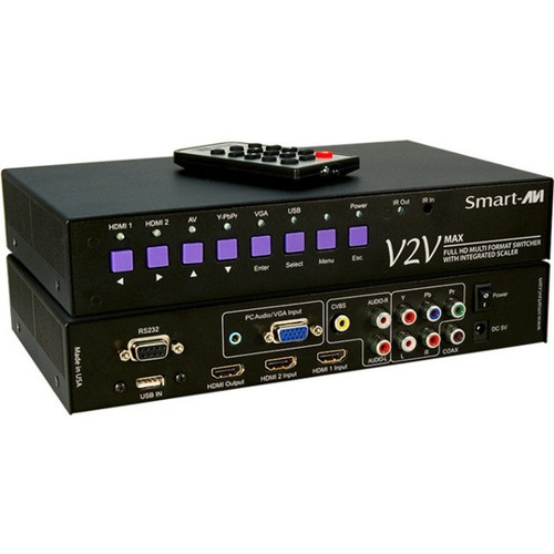 Smartavi 6-Port Multi Format Switcher, Scaler and Converter with IR Remote Control and Power Supply: - V2V-MAX-S