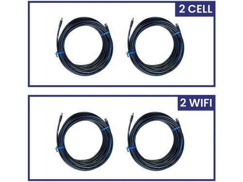 Parsec LMR240 Cable kit for 4:1 Antenna with 4LTE cables, with N type male to SMA male connectors; 4 cables at 30 ft each - PC2404L30NMSM
