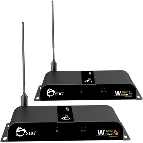 SIIG Wirelessly Full Hd HDMI Extender, 2.4Ghz Frequency To Extend 1080P 60Hz Video Up To 165Ft (50M) Line-Of-Sight, Stereo Audio, Reset Button, IR Control, Plug-N-Play, No Driver, Metal Housing, Wall-Mountable - CE-H22G12-S1