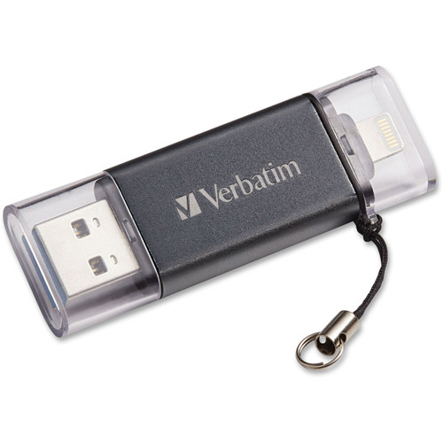 Verbatim iStore 'n' Go Dual USB Flash Drive, Apple Lightning, 16Gb, USB 3.0, Graphite - 49304