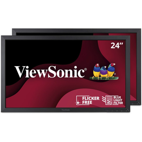 ViewSonic 24 (23.6 viewable) LED monitor Dual Head Only 1920 x 1080 3000:1 6.5ms DisplayPort DVI VGA Speakers SuperClear MVA technology. - VA2452SM_H2