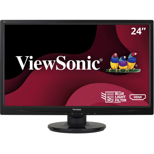 ViewSonic LED Display - 24 Inch - 1920 x 1080 - 300 cd/m2 - 1000:1 Static; 50000000:1 Dynamic - 5 Ms - VGA HDMI - VA2446MH-LED