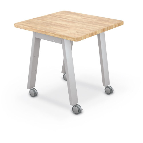 Mooreco Compass Maker Table 30x72x42 with Shelf and Peg Side Panel-Laminate Top-Fusion Maple-Cool Grey Edgeband/Panel (Shown) - 91696-B-7909-HGRY