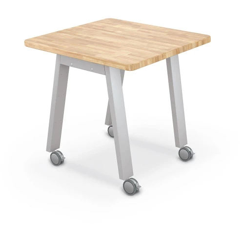 Mooreco Compass Maker Table 30x72x42 with Shelf and Peg Side Panel-Laminate Top-Fusion Maple-Orange Edgeband-Orange Panel - 91696-B-7909-HORG