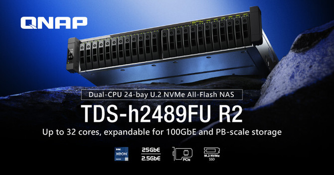 QNAP Unveils TDS-h2489FU R2: Our Flagship 24-Bay Dual-CPU U.2 NVMe All-Flash NAS