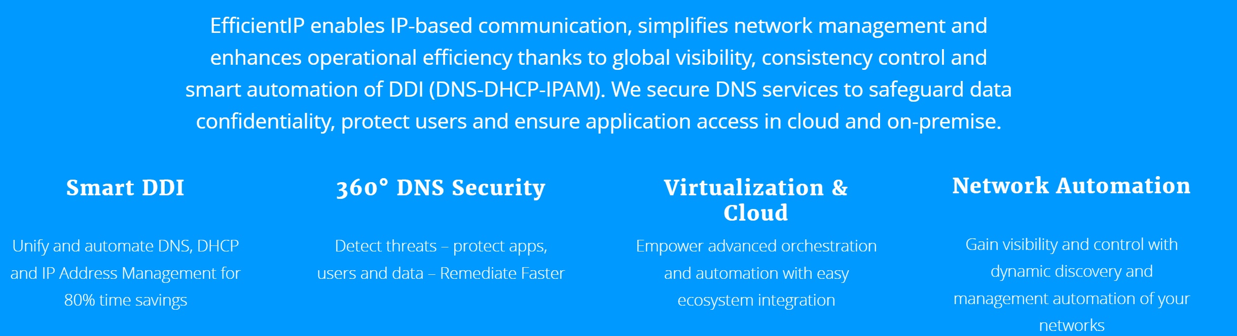 EfficientIP  Network Automation and DNS Security with DDI services