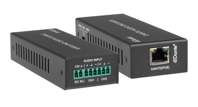 Ecode Lines KanexPro Dante Powered 2-Channel Line In Audio Input Encoder with POE ...