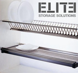Elite Kitchen Cupboard Dish Rack - 600mm Stainless Steel Overhead Storage Solutions Australia