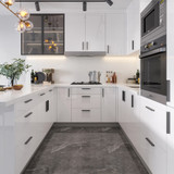 Modern Glossy White Flat Pack Kitchen Cabinet Door - 18mm Slab Profile Moisture Resistant MDF for DIY Renovations Australia
