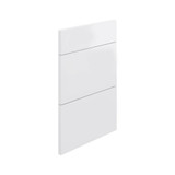 Modern Satin White Flat Pack Kitchen 3-Drawer Cabinet Fronts with Sleek Slab Profile for DIY Home Renovations in Australia.