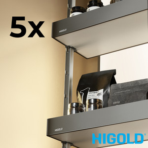 Higold Soft Close Tall Pantry Unit with Aerospace Aluminium Baskets and Textured Base for Modern Kitchen Storage - Renovator Store Australia