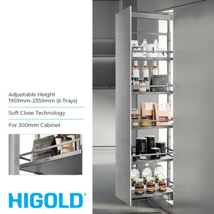 Higold Shearer Soft Close Pull Out Kitchen Pantry Unit with Adjustable Height for 300mm Cabinets - Renovator Store Australia