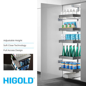 Higold Shearer Galaxy Pull Out Pantry Kitchen Storage Unit with Adjustable Height and Soft Close Baskets - Renovator Store Australia