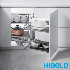 Higold Diamond Style Soft Close Magic Corner Pull Out Kitchen Storage - Right Hand Opening - Renovator Store Australia