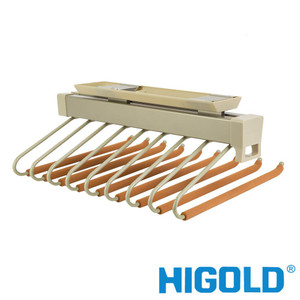 Pull-out pants organizer rack for wardrobe cabinets, space-saving closet storage solution in Australia.