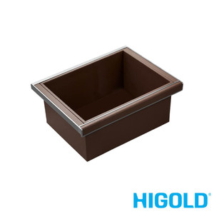 Higold B Series Natural PU Leather Deep Pull Out Wardrobe Basket for 600mm Cabinet, Luxurious Closet Organiser for Clothes and Blankets, Available at Renovator Store Australia