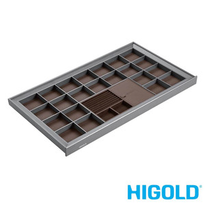 HIGOLD A Series Grey Pull Out Charm Storage Box for 900mm Wardrobe Cabinet Jewellery Organisation Australia