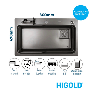Higold-Belle-Luxe-2-Pvd-Black-Single-Bowl-Workstation-Kitchen-Sink