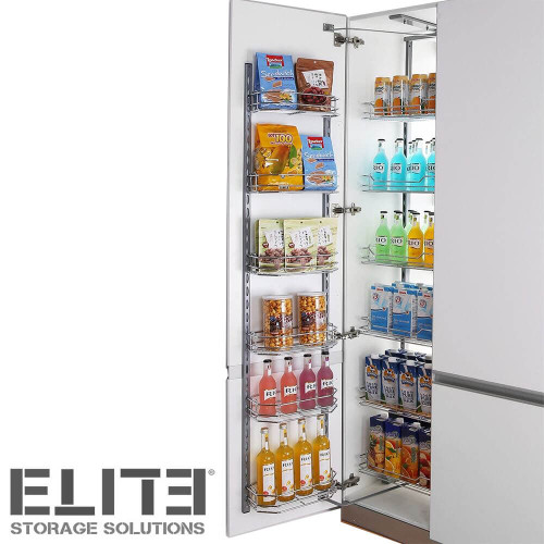 Open Out Kitchen Pantry Storage Unit with Stainless Steel Wire Baskets - Renovator Store Australia