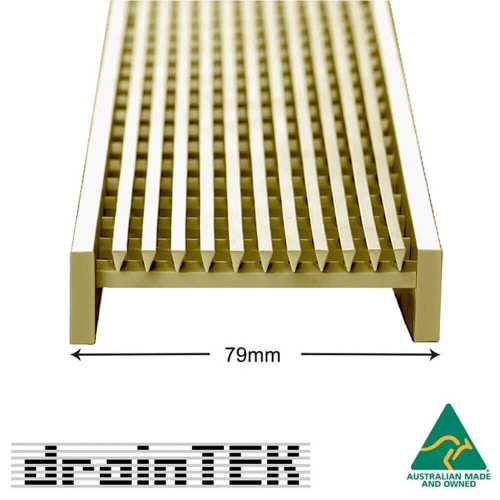Modern Brushed Gold Wedge Wire Stainless Steel Shower Grate Cover for Contemporary Australian Bathrooms