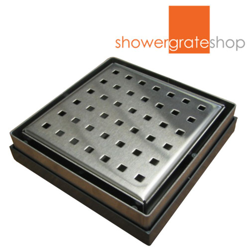 Modern Stainless Steel Square Tile Insert Shower Drain for Seamless Bathroom Floors - Metric Series Australia