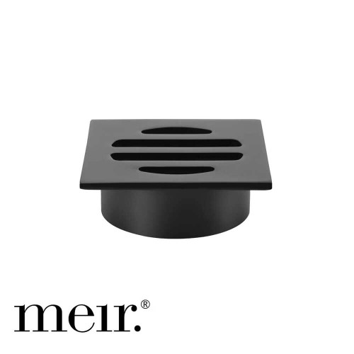 Modern Matte Black Square Brass Shower Floor Waste with 50mm Outlet for Australian Bathrooms