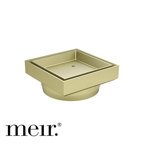 Modern Meir Champagne Square Tile Insert Shower Floor Waste with 100mm Outlet for Australian Bathrooms