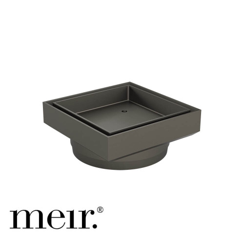 Modern Meir Shadow Gunmetal Square Tile Insert Shower Floor Waste for Seamless Australian Bathrooms