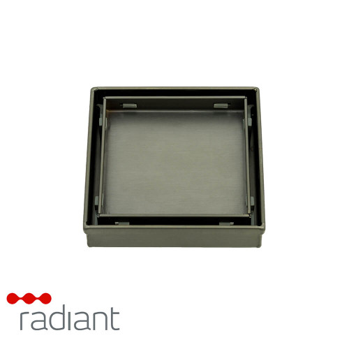Modern Radiant Square Tile Insert Shower Grate in Gunmetal Grey for Australian Bathroom Drainage