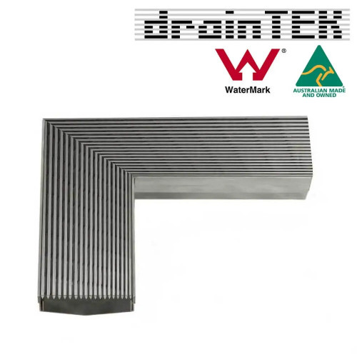 Durable Stainless Steel Corner Piece for 120mm Wide Indoor Shower Grates in Australian Bathrooms