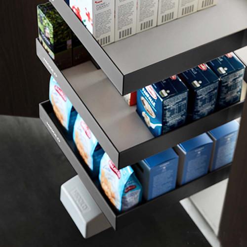 Higold Shearer Swivel Pull Out Kitchen Pantry Baskets in Titanium Grey for Modern Australian Kitchen Storage - Renovator Store Australia