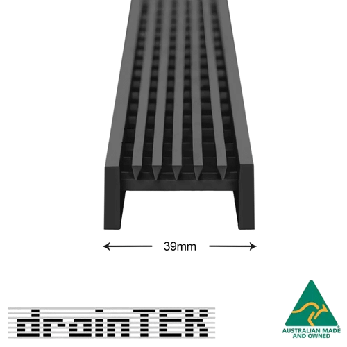 DrainTEK Slim Custom Wedge Wire Shower Grate Insert Only in Satin Black Finish - High-Quality 316 Stainless Steel Drainage Solutions Australia