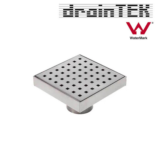 DrainTEK Stainless Steel Square Hole Design Center Floor Drain for Modern Australian Bathrooms
