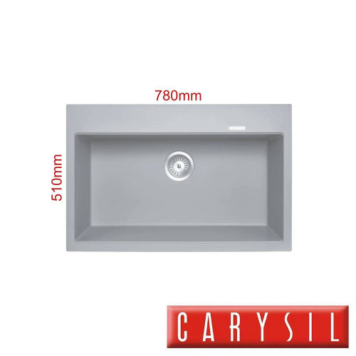Carysil Waltz Concrete Grey Granite Kitchen Sink, Modern Single Bowl Design available at Renovator Store Australia