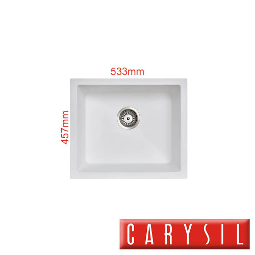 Carysil Salsa White Granite Single Bowl Kitchen Laundry Sink Australia