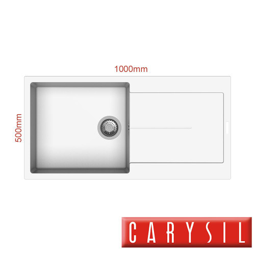 Carysil Enigma Snova White Granite Single Bowl Kitchen Sink for Australian Homes
