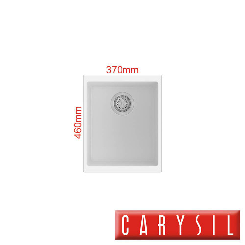 Carysil Enigma N-100N White Granite Single Bowl Kitchen or Laundry Sink, available at Renovator Store Australia.
