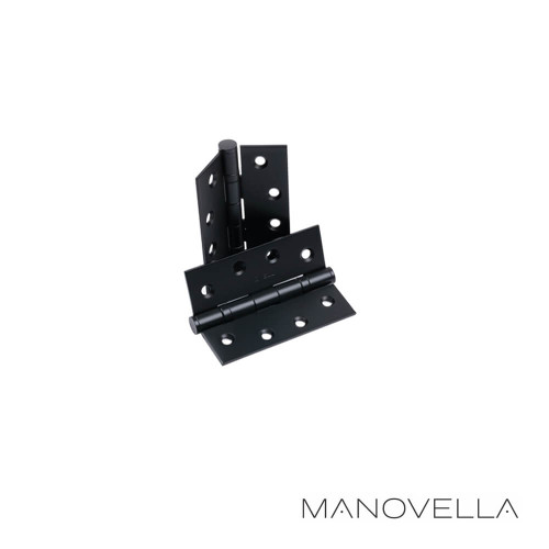 Manovella 100mm x 75mm Matte Black Ball Bearing Door Hinge Pair for Modern Australian Homes