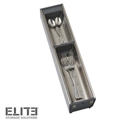Elite Chef 2 Tray Adjustable Stainless Steel Drawer Organiser for Kitchen Storage Australia